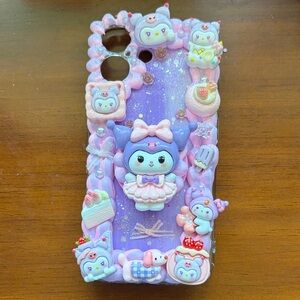 Cute Purple and Pink Phone Case with pop socket